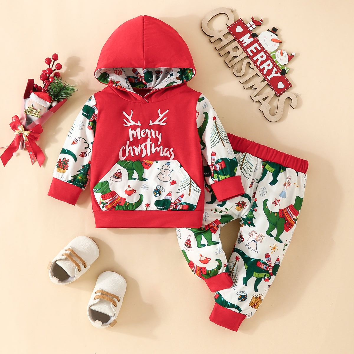 MERRY CHRISTMAS Hoodie and Pants Set