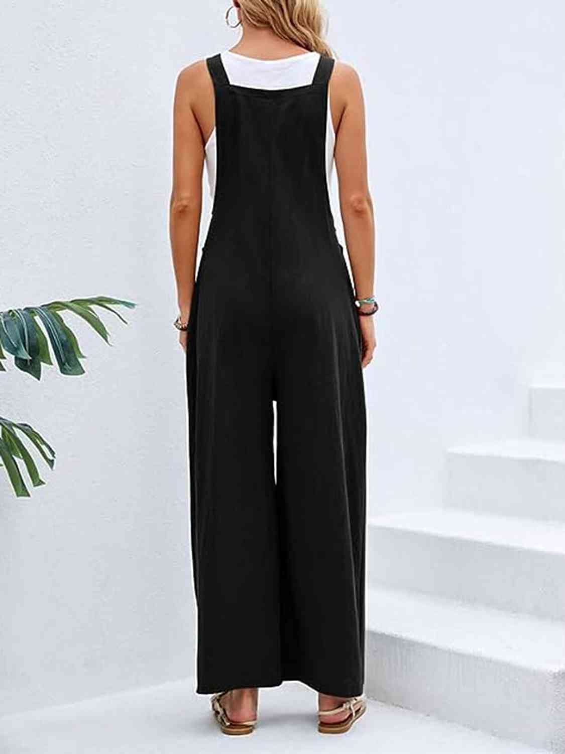 Full Size Wide Leg Overalls with Pockets